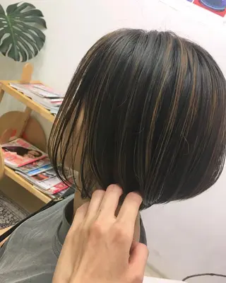 ミディアム カラー 安永 涼のヘアスタイル