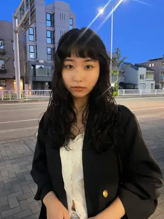 ロング パーマ パーマ/レイヤー 岩山丈一郎のヘアスタイル