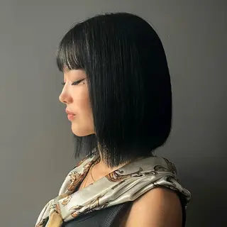 ミディアム 暖色カラー/レイヤー ☻ miyuuのヘアスタイル