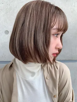 ミディアム カラー パーマ ヘアアレンジ ネイル マツエク・マツパ 韓国/トレンド レイヤー【101】のヘアスタイル