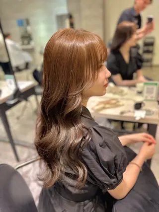 セミロング _WHITE難波店[アンダーバーホワイト]所属・艶カラー/髪質改善 /韓国風/中村嘉秀のヘアスタイル