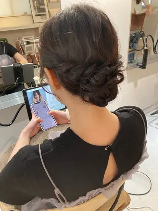 ミディアム ✨色持ちの良い艶 カラー✨蟹江真世のヘアスタイル