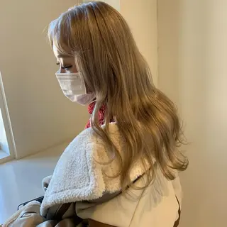 セミロング カラー 清水 亮太／赤み消しカラーのヘアスタイル