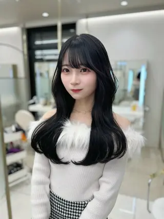 ロング カラー COA GINZA 空也/前髪/顔まわりのヘアスタイル