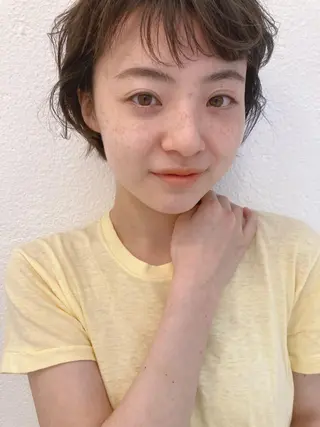 ショート パーマ お洒落ベージュ🤎 代官山shibukiのヘアスタイル