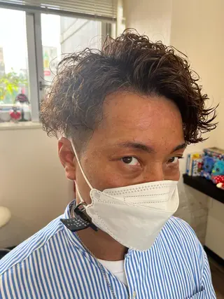 ショート カラー パーマ メンズ きむえり/髪質改善 /セット/カラーのヘアスタイル