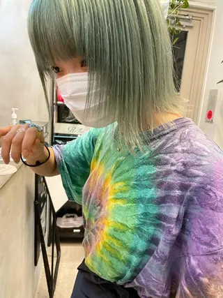 ミディアム 小顔レイヤー×コンパ クトボブ/林隆平のヘアスタイル