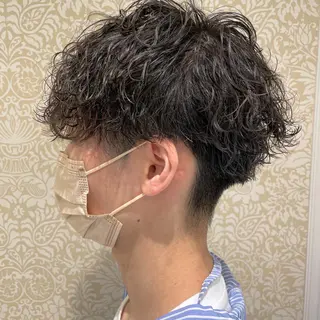 ショート パーマ メンズ 髪質改善カラー💎 オオネヨシナリのヘアスタイル