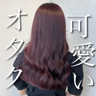 セミロング カラー ブリーチなし Wカラー🩷星野翔太のヘアスタイル