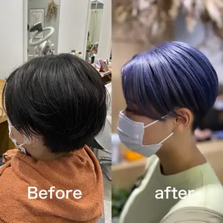 ショート カラー salowin梅田茶屋町suite所属・ハイトーンヘア/ 島崎　タクミのヘアスタイル