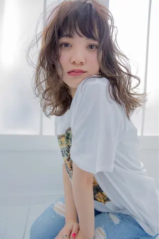 ミディアム カラー 似合わせカラー/艶 髪質改善/ヨシザキのヘアスタイル