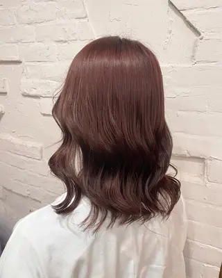 ミディアム カラー 【ピンク/韓国ヘア/ ヘアセット】亜海のヘアスタイル