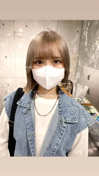 ショート カラー パーマ ヘアアレンジ メンズ キッズ ネイル マツエク・マツパ アイブロウ 透明感カラー・レイヤ ー🎀amika🎀のヘアスタイル