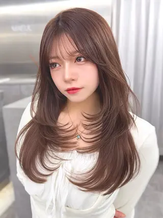 セミロング カラー MAEUL NAGOYA所属・前髪顔周り/レイヤー 韓国/桔川恒のヘアスタイル