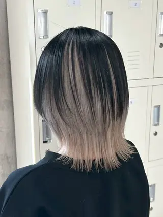 セミロング カラー パーマ ヘアアレンジ メンズ キッズ レイヤー×ハイトーン / mihana🪐のヘアスタイル