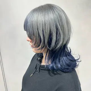 ミディアム カラー デザインカラー/パー マ🦖外岡咲希🦖のヘアスタイル