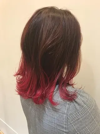 ミディアム カラー シールエクステ⭐️ オオミタクヤのヘアスタイル