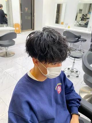 ショート パーマ ヘアアレンジ メンズ メンズ特化 水口湧太のヘアスタイル