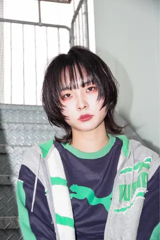 ショート 大阪ウルフカット ハッシュカットのヘアスタイル