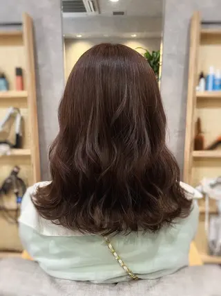 セミロング カラー 中村 ひなたのヘアスタイル