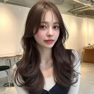 ロング hina/艶カラー/ 縮毛矯正/梅田のヘアスタイル