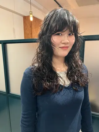 ロング パーマ 暖色/パーマ 🌼クニトウメイのヘアスタイル