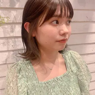 ミディアム カラー 🌱小顔ヘア/ボブ ミディアム/双葉🌱のヘアスタイル