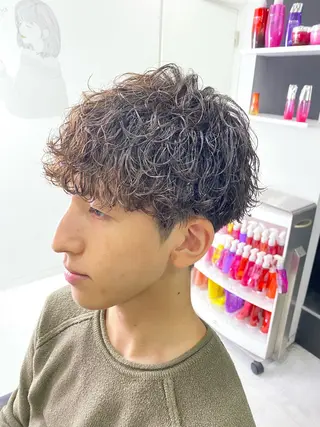 ミディアム パーマ メンズ 🟣メンズパーマ 川端 永遠🟣のヘアスタイル