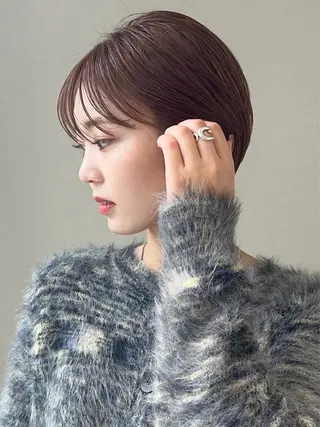 ショート カラー 👑ショート/ボブ /銀座/ニシオカ👑のヘアスタイル