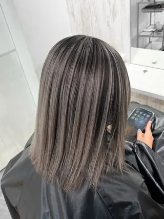 ミディアム カラー CHAINON所属・🤎HAZUKI🤎 ハイトーン✨のヘアスタイル