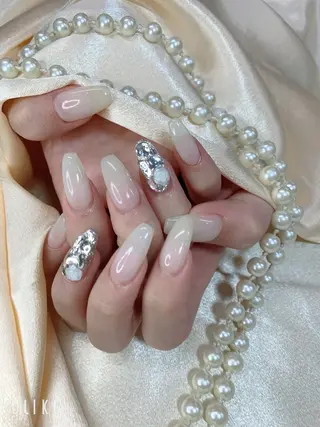 ネイル ネイルサロンAiri 長さ出し·シンプルのネイルデザイン