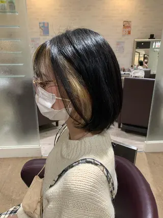 ミディアム カラー 永瀬 恵のヘアスタイル