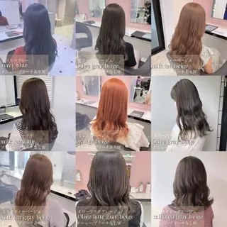 ロング カラー EMIL/上野駅近 /ブリーチ縮毛矯正のヘアスタイル