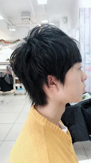 ショート メンズ 髪質改善× ハイライト溝江のヘアスタイル