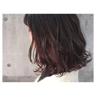 ミディアム カラー ﾊｲﾄｰﾝ/ｼｮｰﾄ 村上淳乃🐥のヘアスタイル