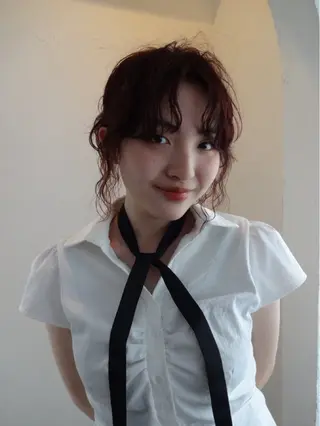 ミディアム パーマ ボブパーマ/パーマ ウルフパーマのヘアスタイル