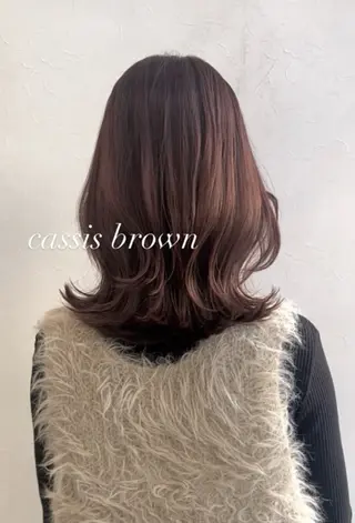 セミロング カラー nakahara madokaのヘアスタイル