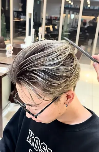 ショート メンズ 静岡/草薙パーマ メンズバレイヤージュのヘアスタイル