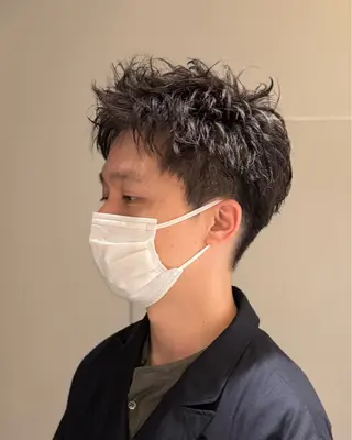 ショート パーマ メンズ スパイキーショート 大人パーマ 丸山のヘアスタイル