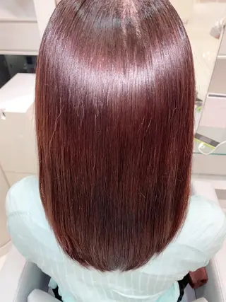 セミロング 縮毛矯正/髪質改善 /ブリーチ/東陽町✨のヘアスタイル