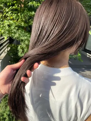 セミロング カラー 顔周りカット× 髪質改善【リョウ】のヘアスタイル