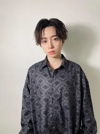 パーマ メンズ スパイキーパーマ 柏NO1 藤本葉のヘアスタイル