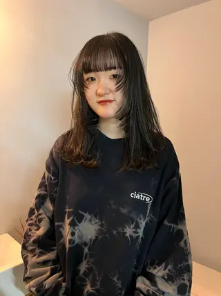 ミディアム 舟橋耀/ブリーチカラ ー/レイヤーカットのヘアスタイル