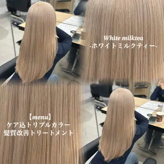 ロング カラー NAMI🤎ブラウン &ミルクティー🤍のヘアスタイル
