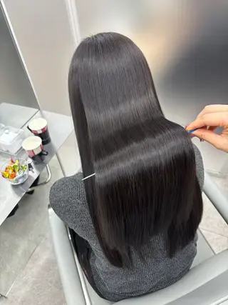 ロング カラー ヒマワリ/ 艶カラー/髪質改善のヘアスタイル