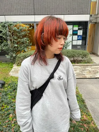 ミディアム カラー パーマ ヘアアレンジ メンズ キッズ ネイル マツエク・マツパ アイブロウ tatsumi/ボブ ウルフ/レイヤーのヘアスタイル