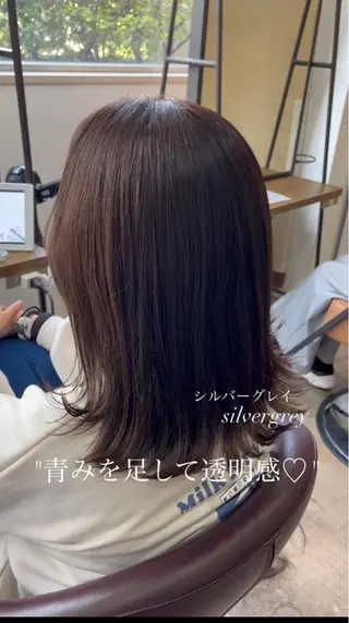 セミロング メンズバレイヤージュ 斉藤春のヘアスタイル