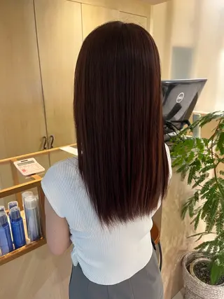 ロング 中山 優里のヘアスタイル