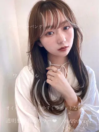 ロング カラー レイヤー/顔周り 田山　穂波のヘアスタイル