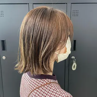 ミディアム ダブルカラー/韓国 ヘア/さわのあかねのヘアスタイル